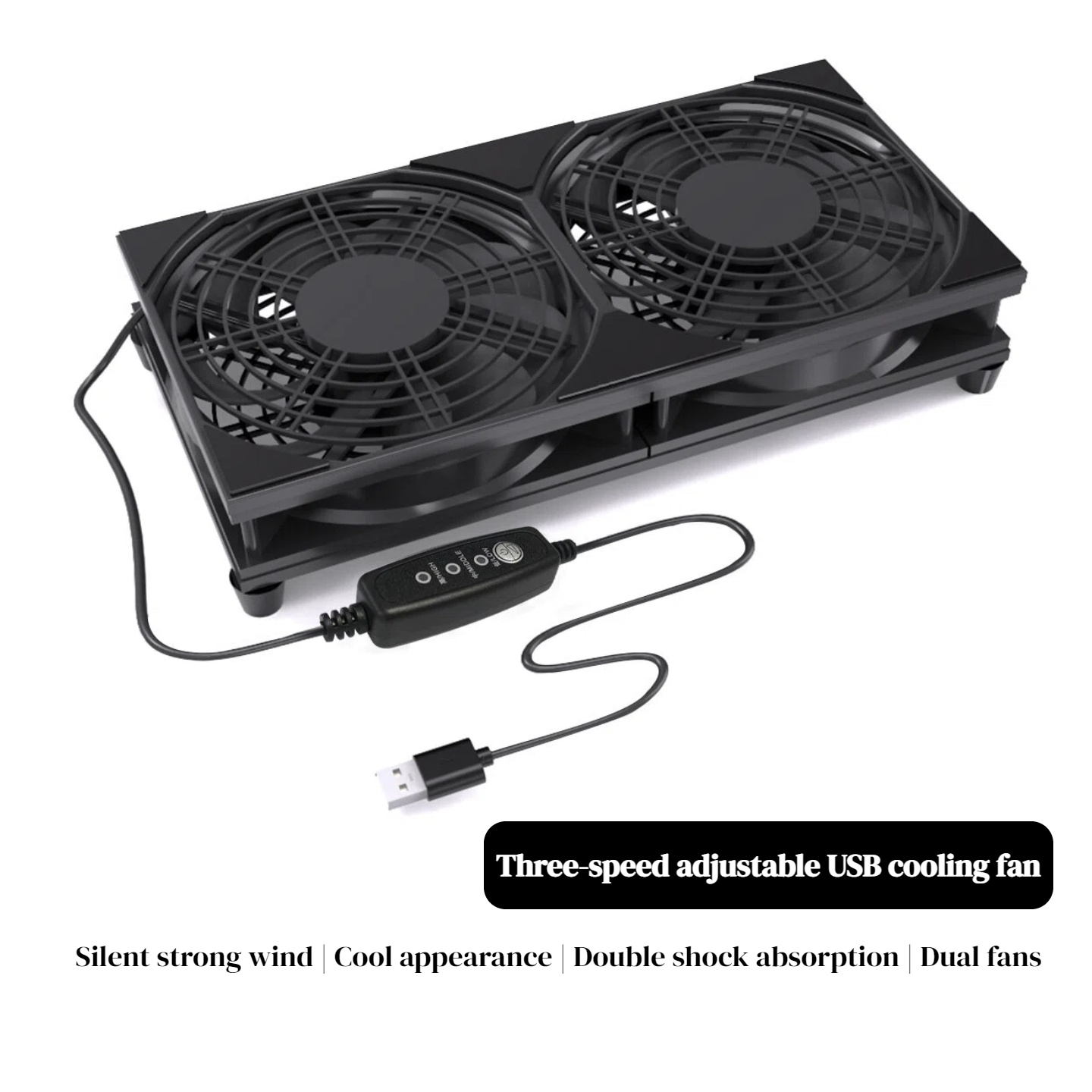 Gaming Console Controller - Dual USB Cooling Fan with 3-Speed